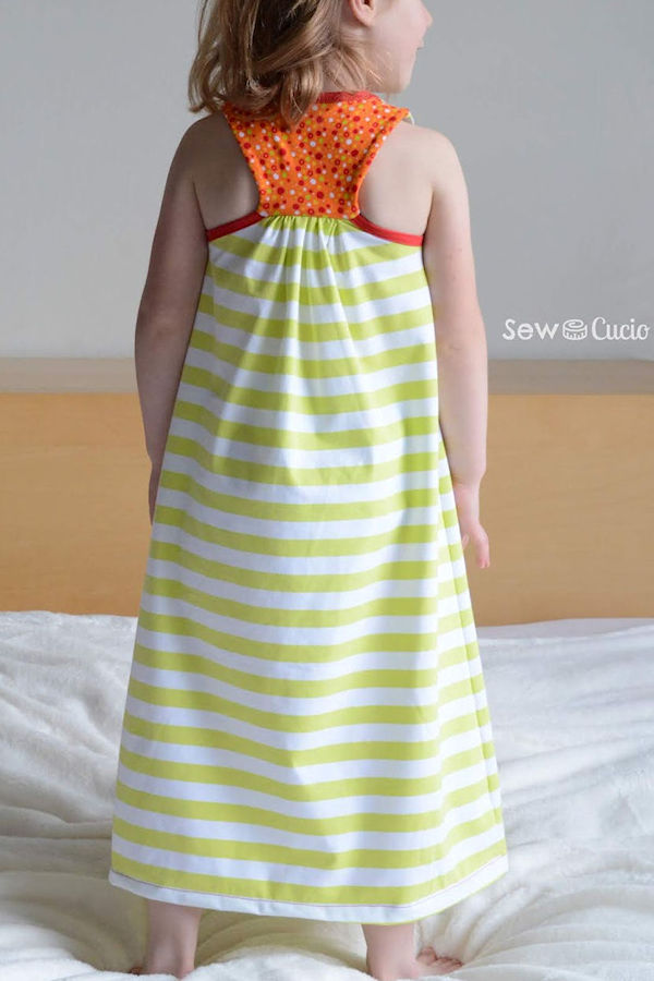 Racer back PJ top of the Starry Night PJs. Shown in gown/nightie option.