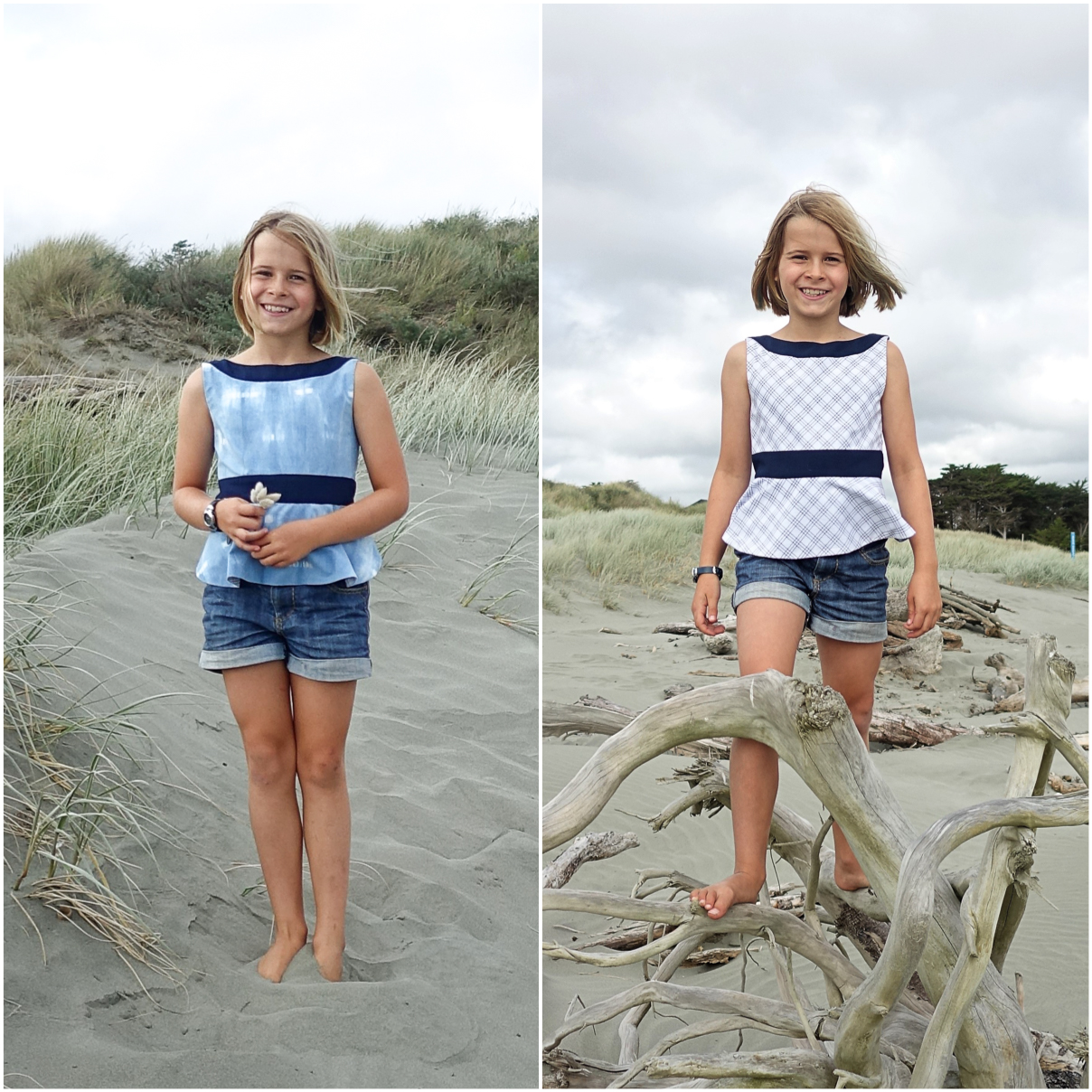 Juniper bow back top with tuxedo style bow. Circle peplum. Reversible shirt for everyday or special occasions. 