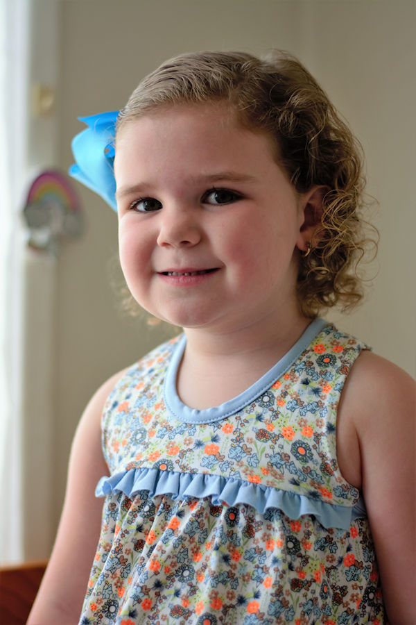 Ruffle detail across the Starry night PJs.