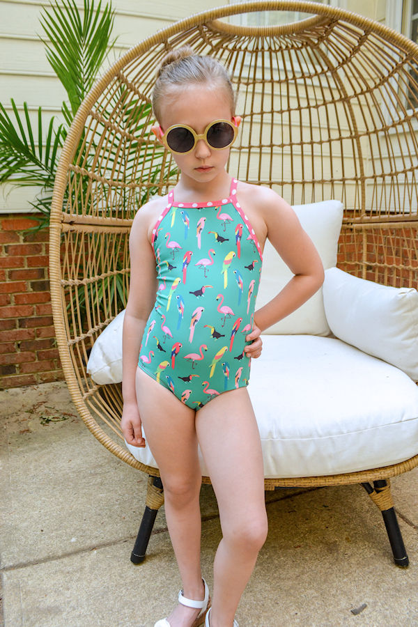 One piece Narwhal swimsuit for a simple, clean look.