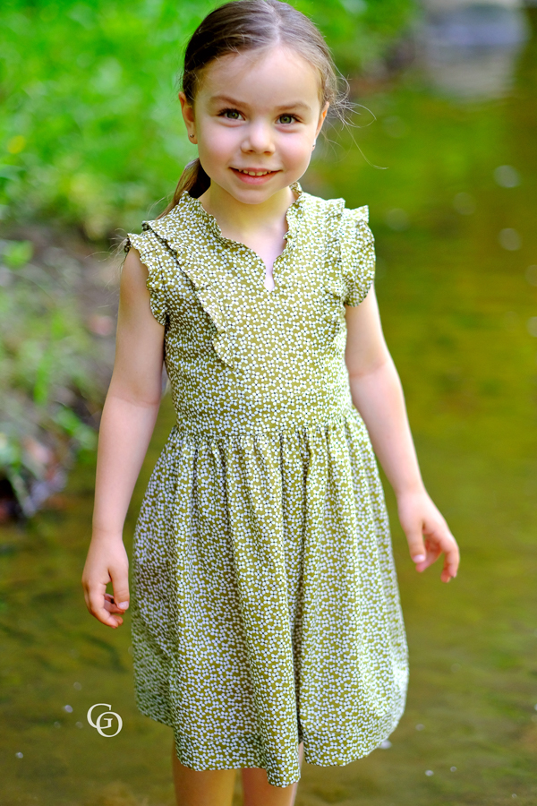Fireweed Dress with all the ruffles. Gathered skirt.