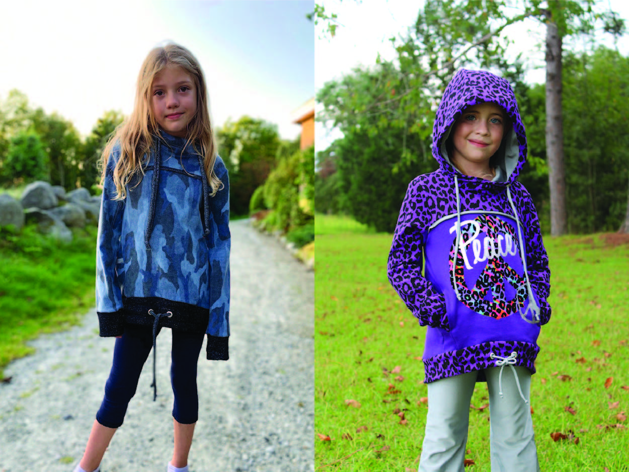 Bonfire Hoodie with 2 piece sleeves, hidden pocket, gusseted hood, unique thumbholes and a slight high low band on the hip.