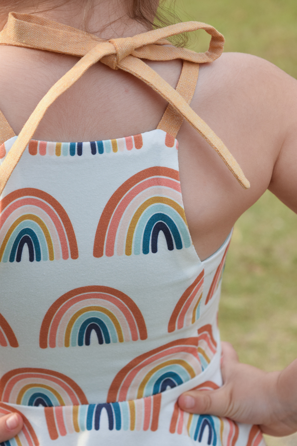 Tide Halter Dress. Fun ties at the neckline create a unique look in this knit dress pattern.