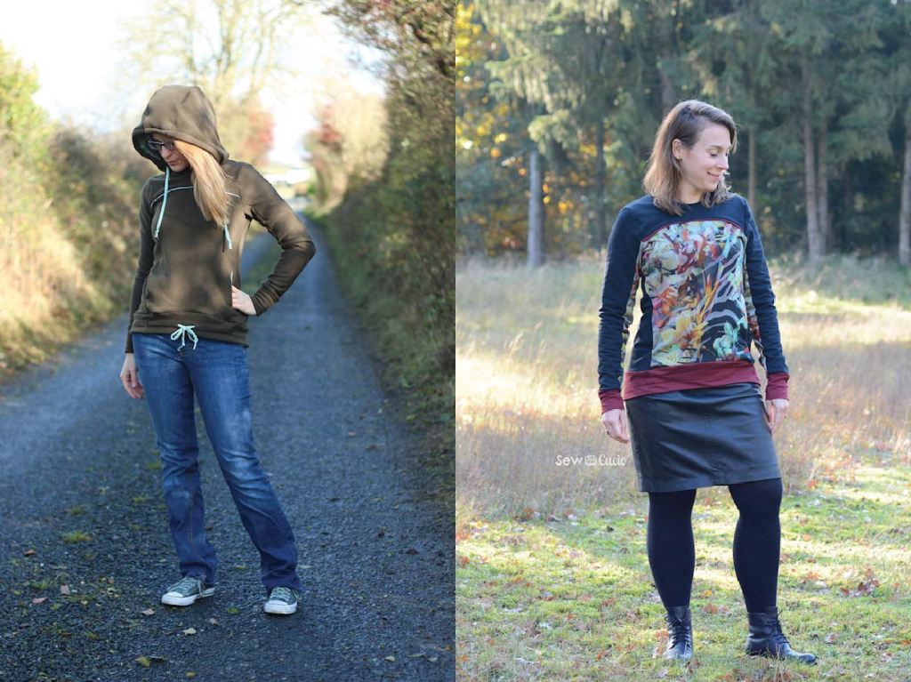 Miss Bonfire Hoodie with 2 piece sleeves, hidden pocket and a slight high low banded hem. Optional drawstrings and thumbholes. Banded neckline or gusseted hood.