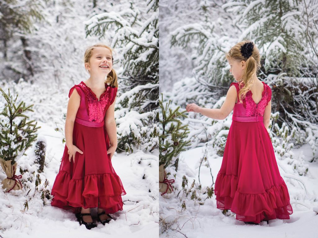 Fireweed Flounce Dress Girls PDF Sewing pattern. Size 2-16 Sofiona Designs. Elegant special occasion maxi dress with circle skirt.