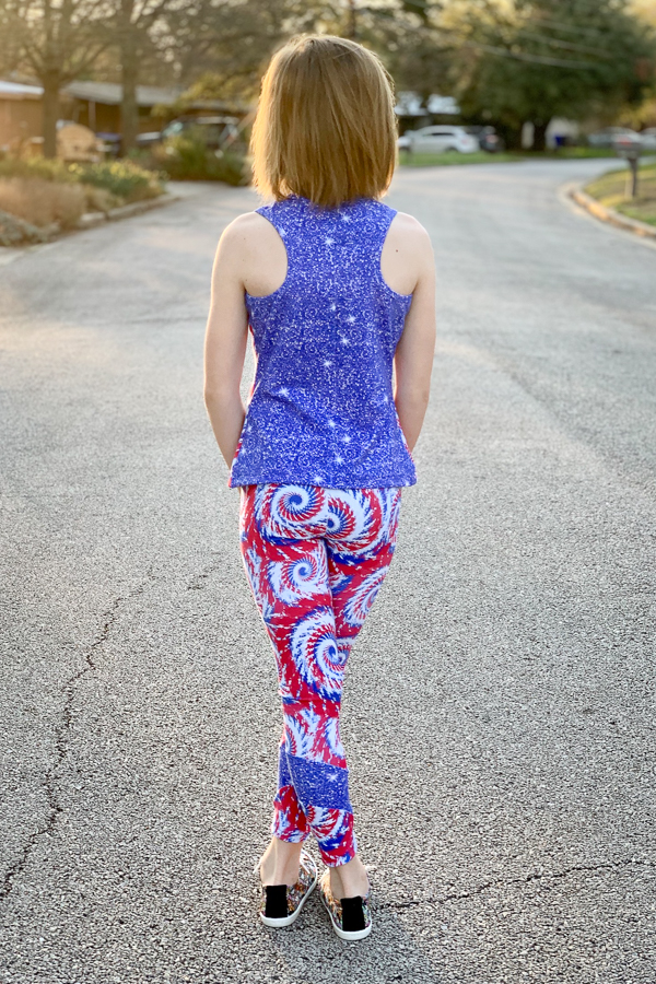 Racerback tank girls PDF sewing pattern from Sofiona Designs.