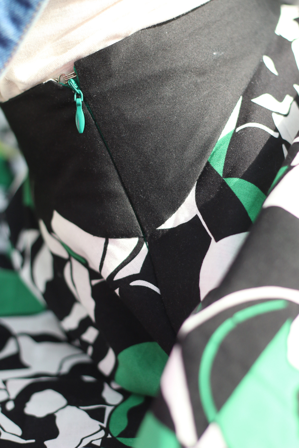 Girls size 2-16 PDF sewing pattern from Sofiona Designs. Invisible side zip closure on woven version.