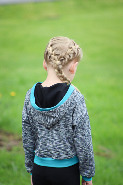 Clover Hoodie by Sofiona Designs. Waist length, long sleeves and lined hood. Simple bodice.