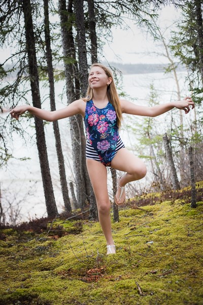 On trend one piece girls size 2-16 PDF swim pattern with blocking options by  Sofiona Designs.