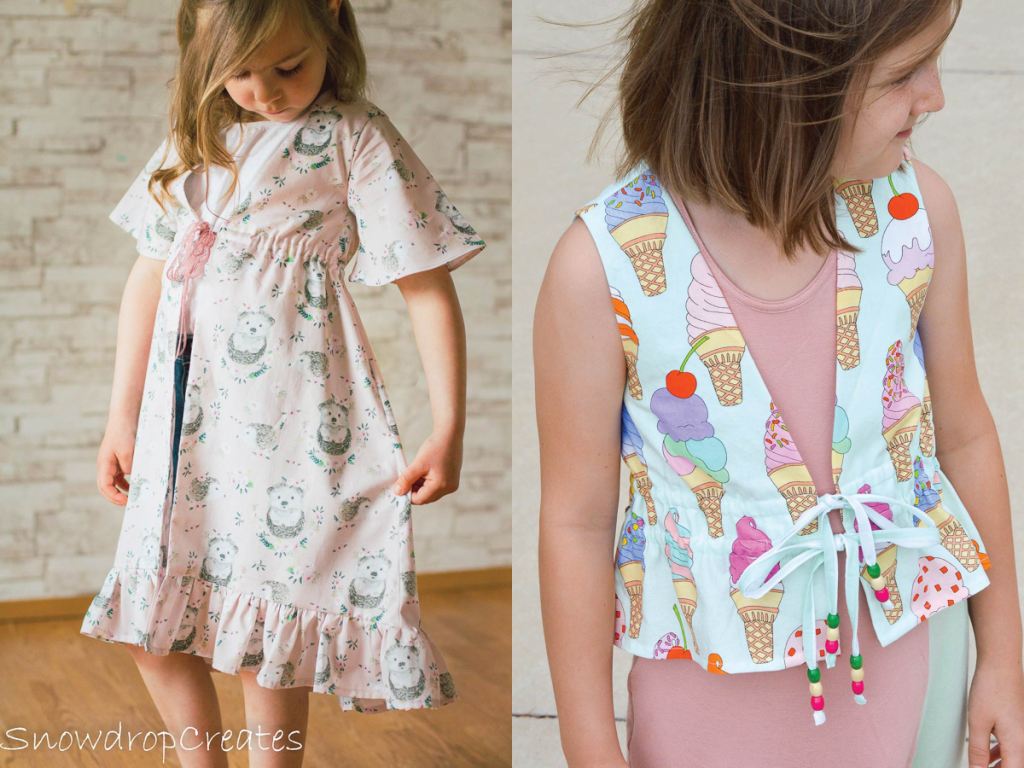 Raspberry cover up PDF sewing pattern in girls size 2-16.  Sofiona Designs