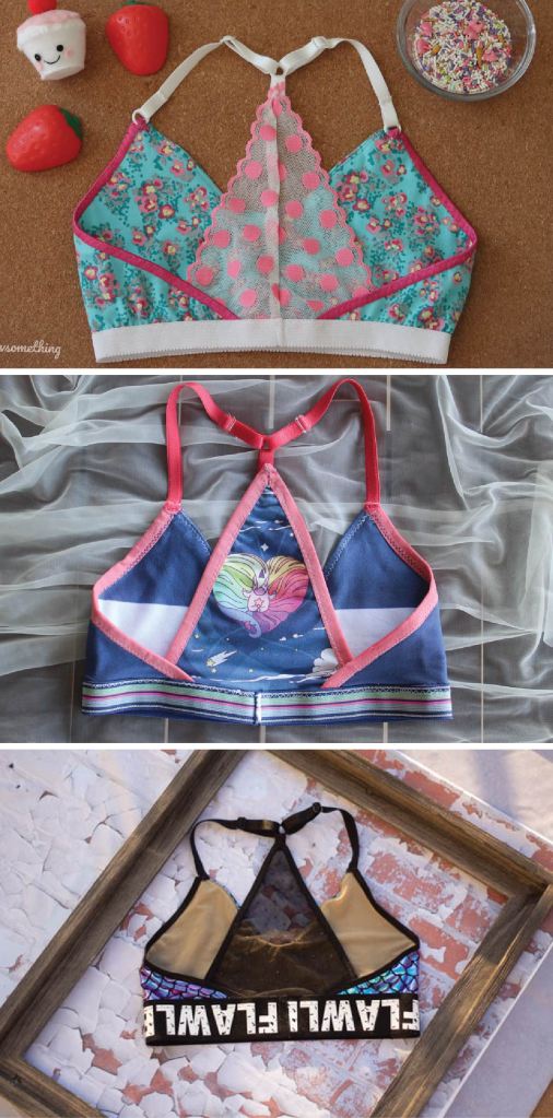 Back options for the Wild Strawberry bralette PDF sewing pattern from Sofiona Designs.
