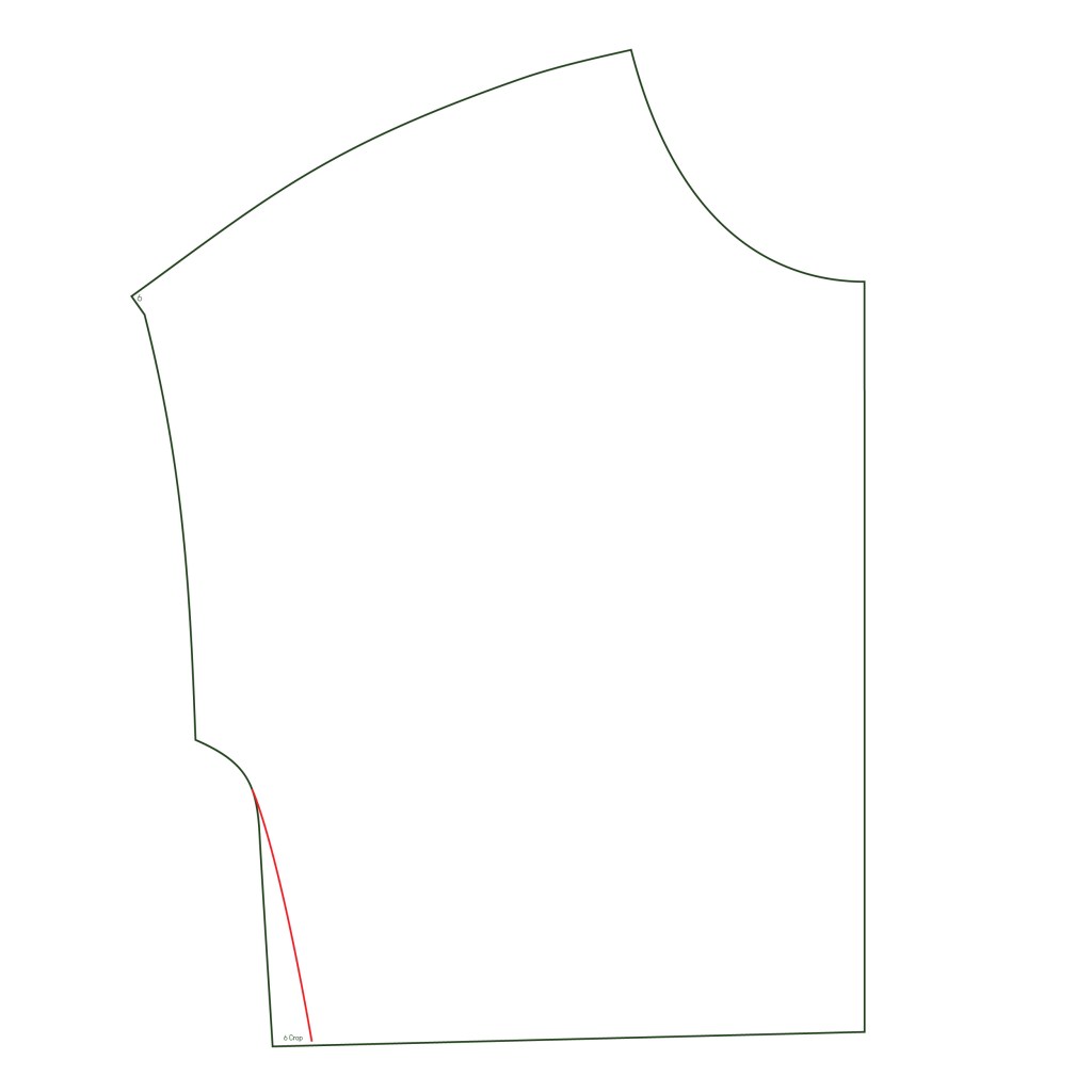 Adjusting the cropped Miss Tundra top to reduce bell affect of stiff fabrics.