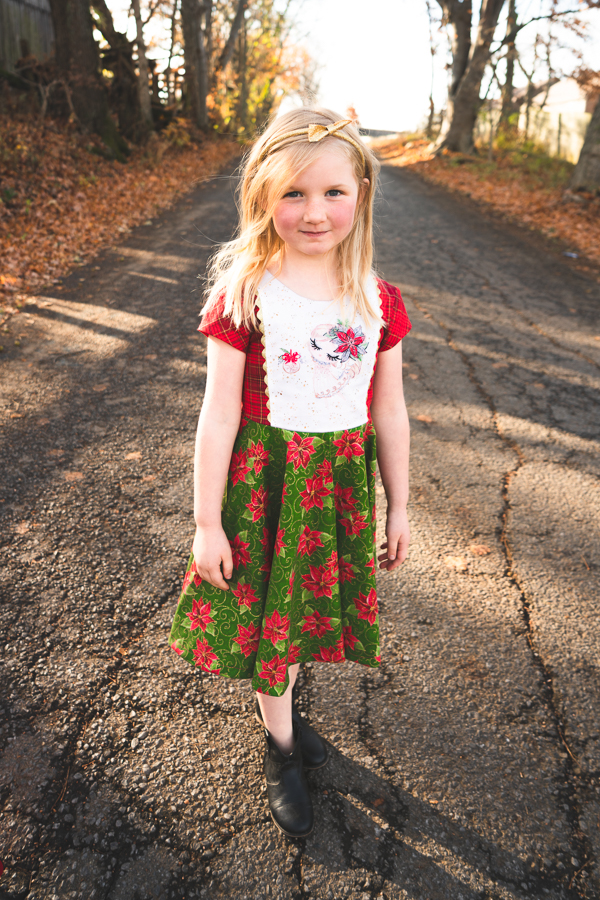 Front piecing hack to use a panel for the Cranberry Dress.