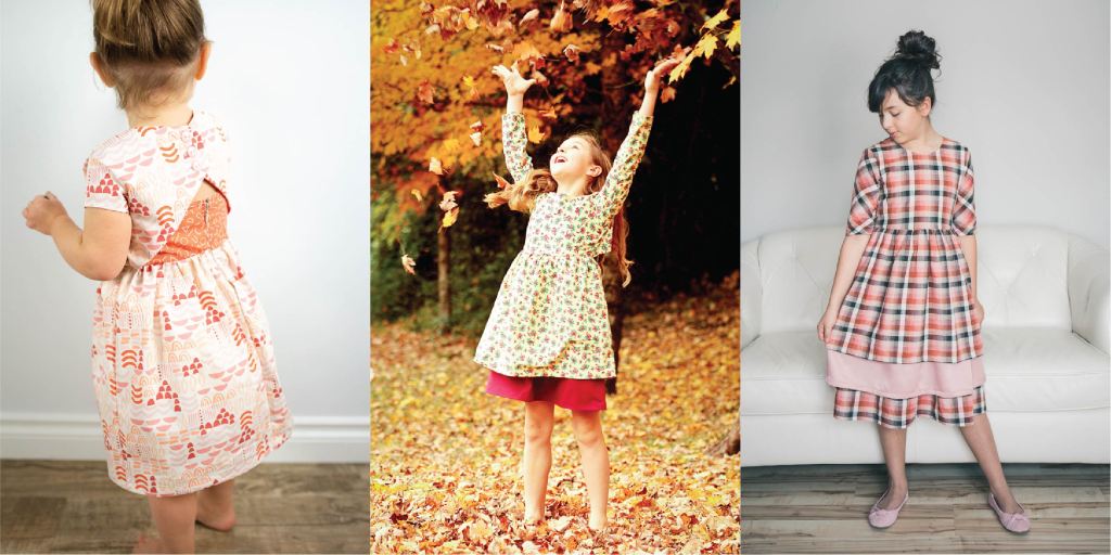 Gathered skirt layers on the Cranberry Dress.