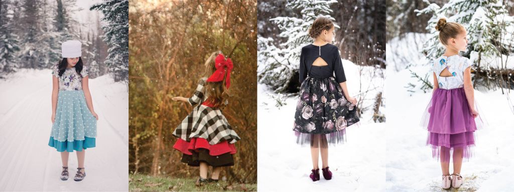 Holiday sewing inspiration with the Cranberry Dress PDF sewing pattern.