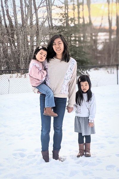 Clover Bundle in view A with neckband and long sleeves. Junior Miss sizes 0-20 and Girls' sizes 2-16 from Sofiona Designs.