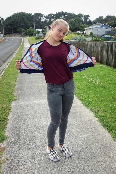 Miss Rose Hip is fully reversible and a great way to use 2 fabrics and get 2 looks. Junior Miss sizes 0-20 from Sofiona Designs.