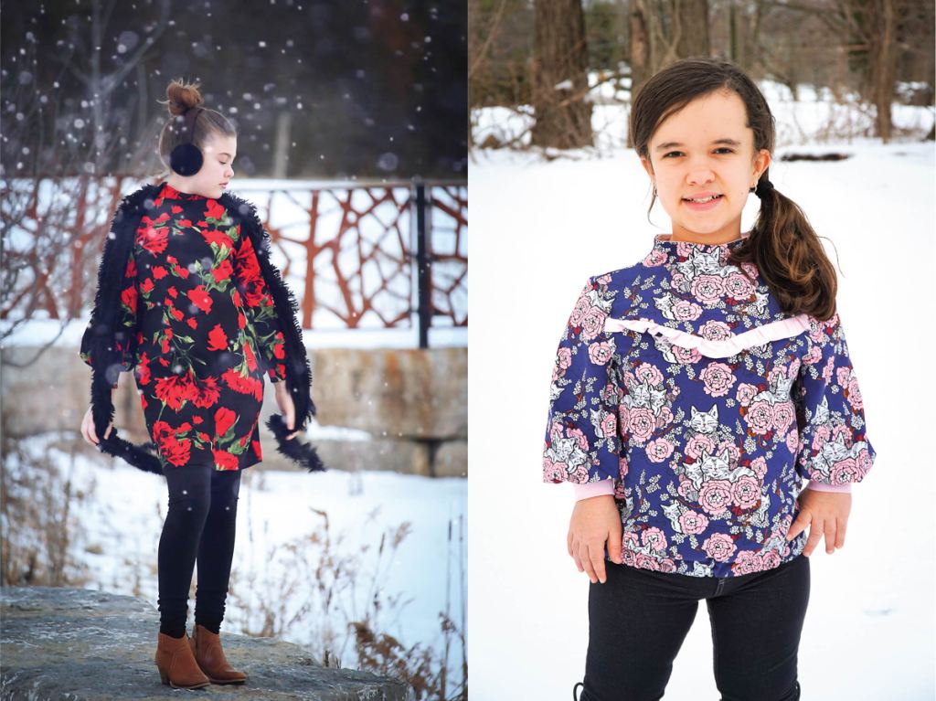 Dress and shirt versions of this elegant pattern.