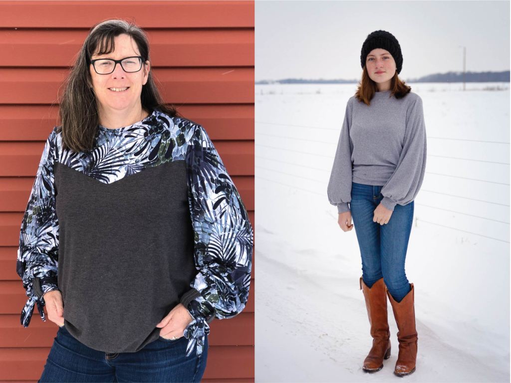 A cozy yet elegant shirt for the Junior Miss size range.