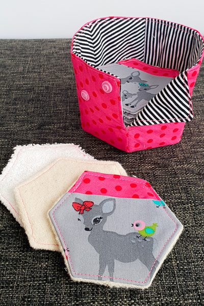 Adorable set of make-up remover pads and storage basket.  Perfect gift idea!