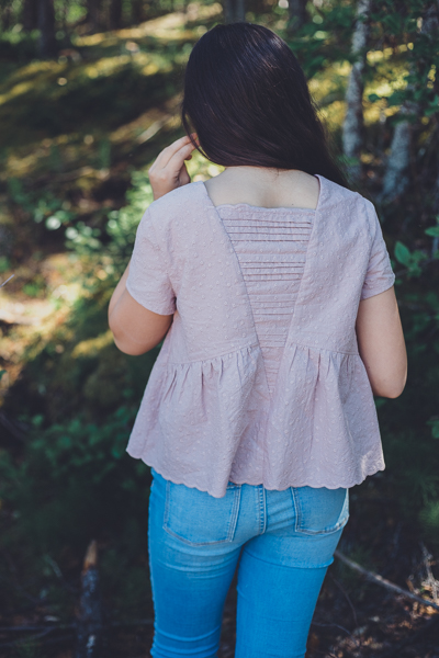 The Haze by Sofiona Designs for girls' sizes 2-16 in the top length and pleated V back.