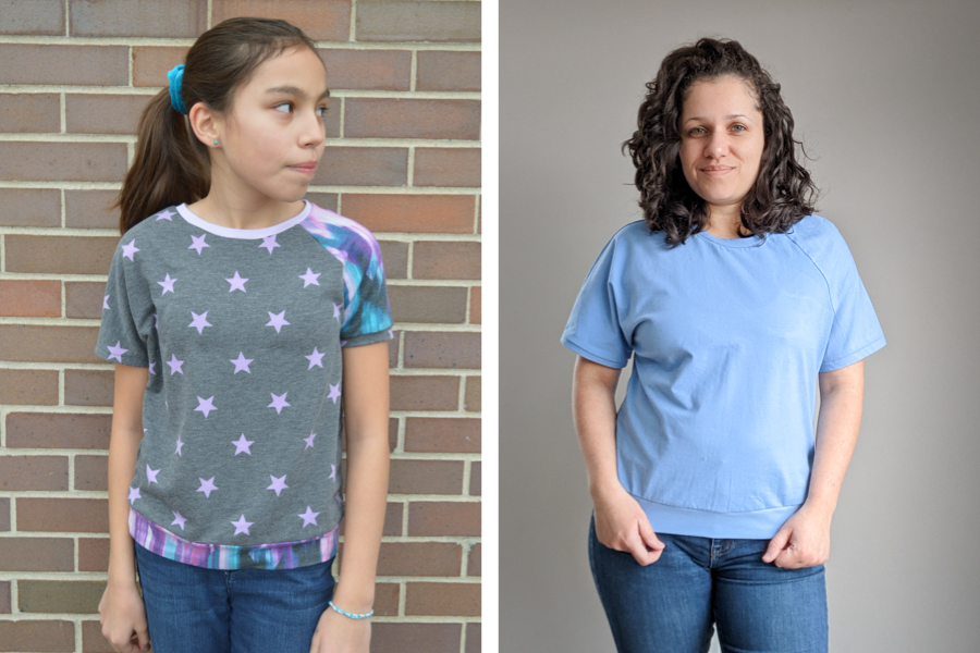 The Heron raglan/dolman combo shirt from Sofiona designs with a short sleeve hack.