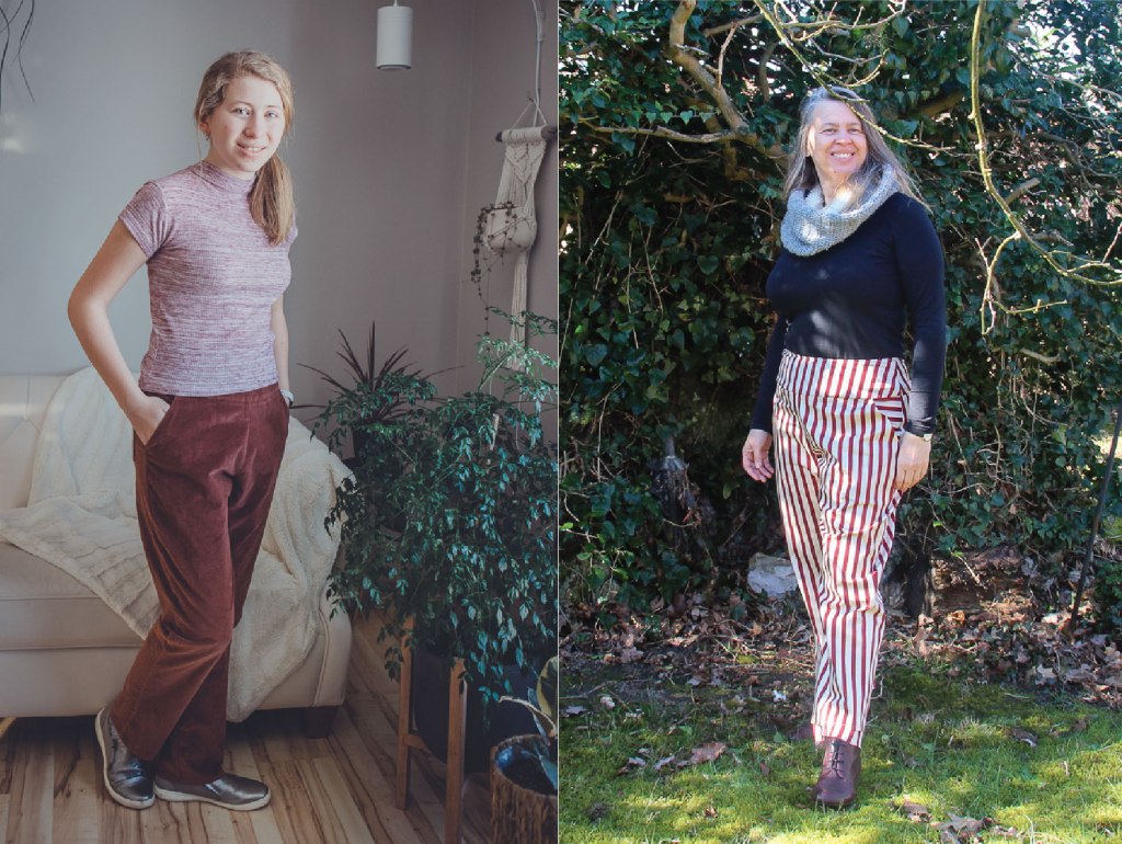 Straight leg woven pant PDF sewing pattern for teens and women.