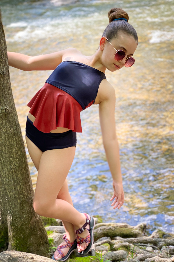 2 piece swimsuit with flounce