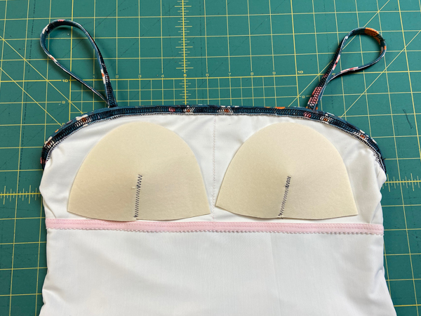 Adding a bra liner and DIY foam liners to the Pike swimsuit from Sofiona Designs.