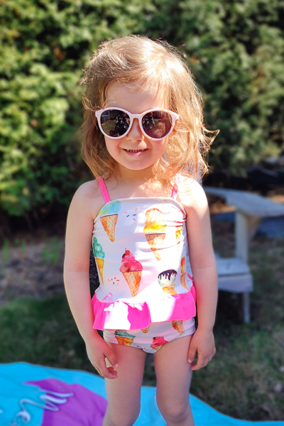 The Pike swimsuit 2 piece tankini with ruffle and vintage style from Sofiona Designs.