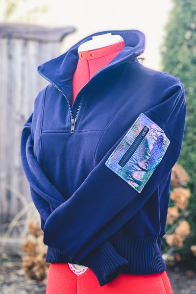 Finished Miss Clover with funnel neck half zip hack.