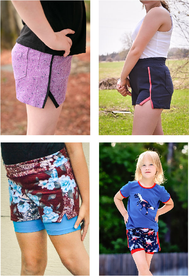 Basic short with optional athletic under short layer sewing pattern.