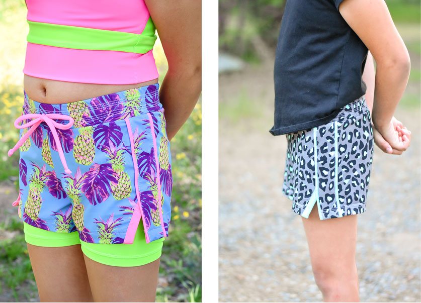 Side details on a quick summer shorts sewing pattern.