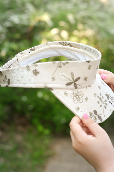 Visor pattern with inner sweatband absorbent layer.