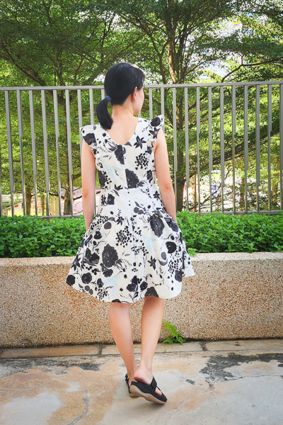 The Miss Forest Fern add-on with the short length gathered skirt and V back option.