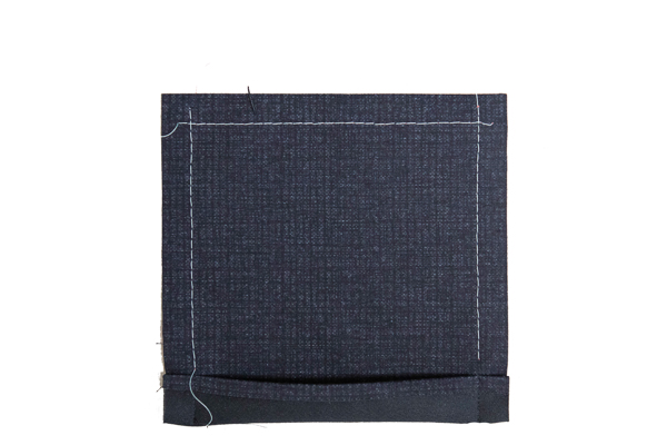 Step picture for how to create bias corner finishing for a pocket.