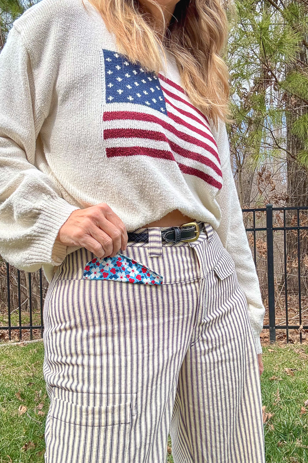 Faux pocket hack for the front pocket section of the Miss Nickel Pants.
